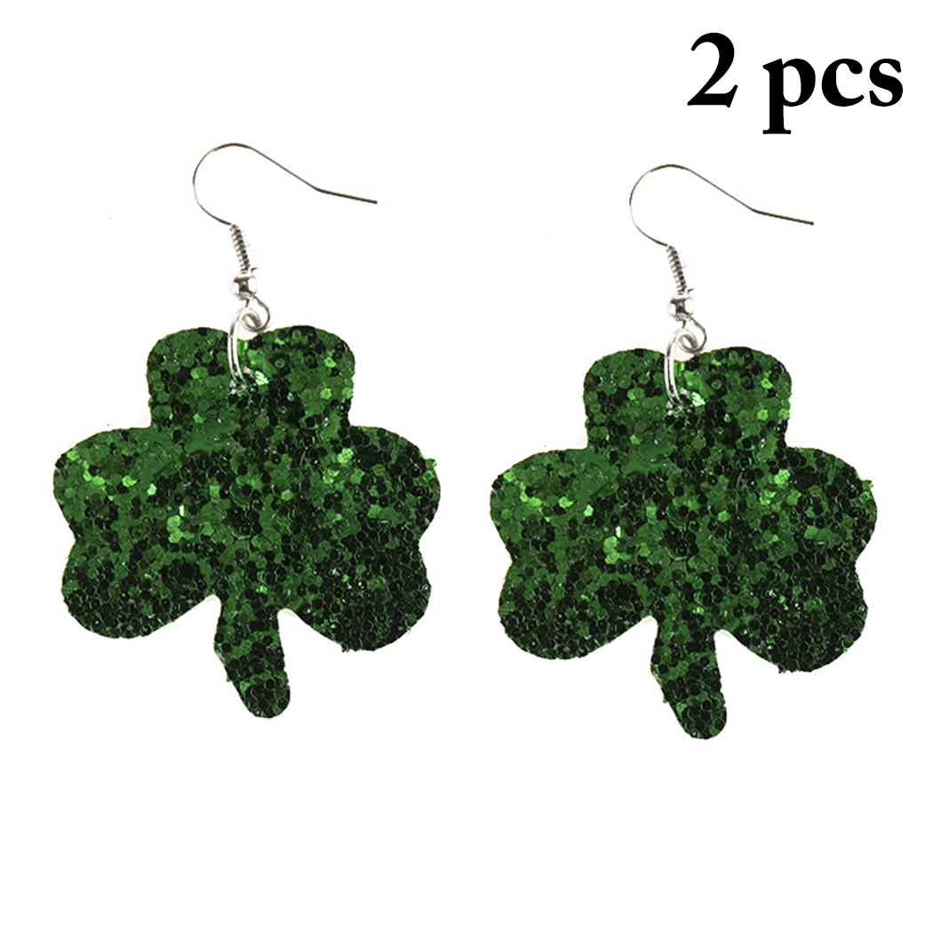 St Patricks Day Earrings Creative Leaf Dangle Earrings Drop Earrings for Women, Adult Unisex, Size: One size, Green
